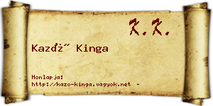 Kazó Kinga névjegykártya