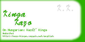 kinga kazo business card